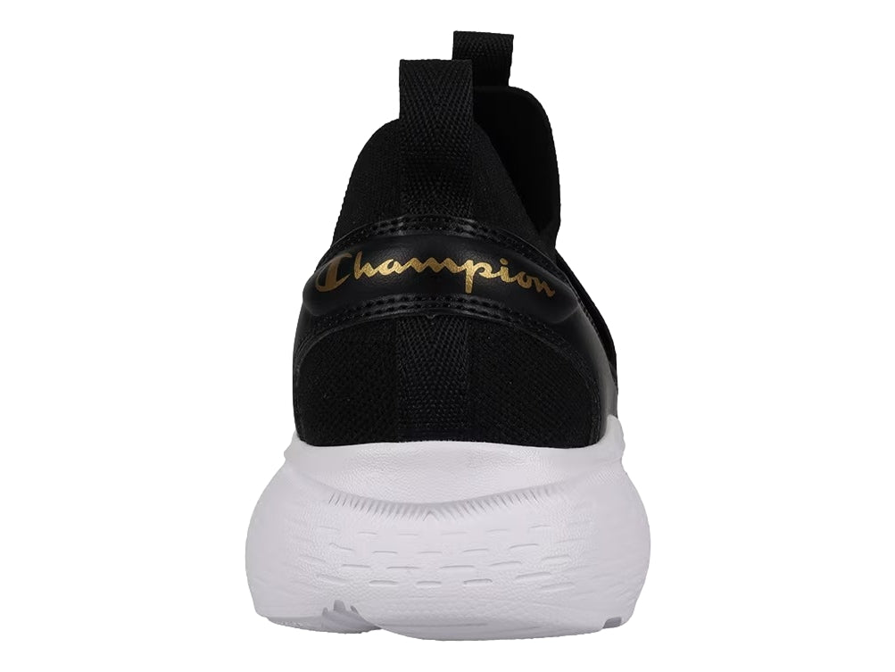 Tenis Champion Brisk Racer Negro con Oro para Mujer