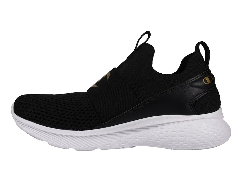 Tenis Champion Brisk Racer Negro con Oro para Mujer