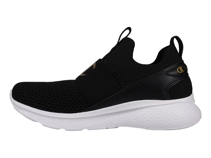 Tenis Champion Brisk Racer Negro con Oro para Mujer