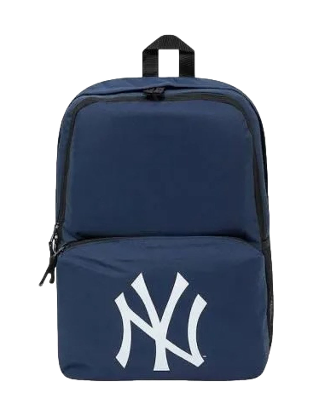 Mochila deportiva New Era color azul marino con logo de los New York Yankees en blanco y detalles en negro.