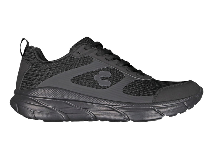 Tenis deportivos Charly color negro con malla transpirable y suela robusta.