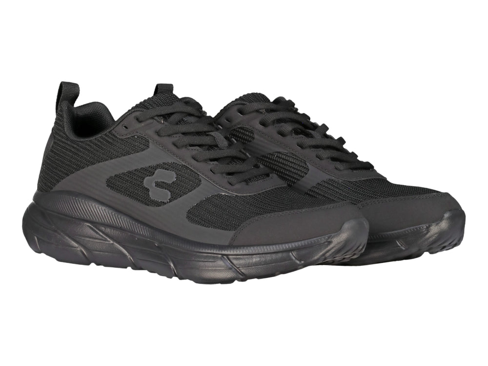 Tenis deportivos Charly color negro con malla transpirable y suela robusta.