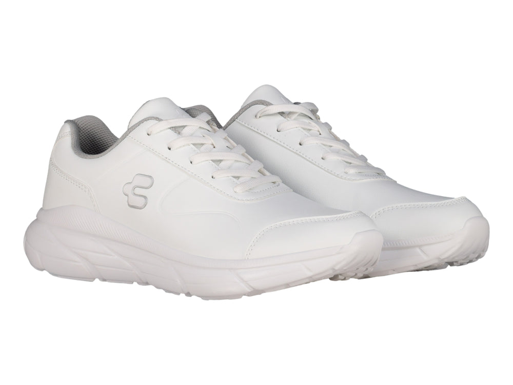 Tenis deportivos Charly color blanco con suela blanca y diseño ligero.
