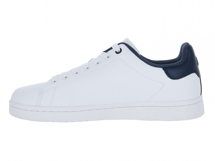Tenis Tommy Hilfiger color blanco con detalles y letras TH en azul marino, diseño casual deportivo.