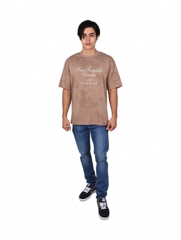 Playera Moda Pritex Oversize Café para Hombre