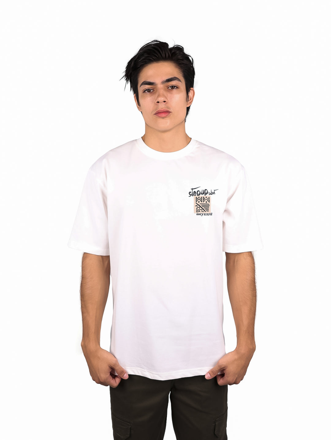 Playera Moda Pritex Oversize Blanco para Hombre