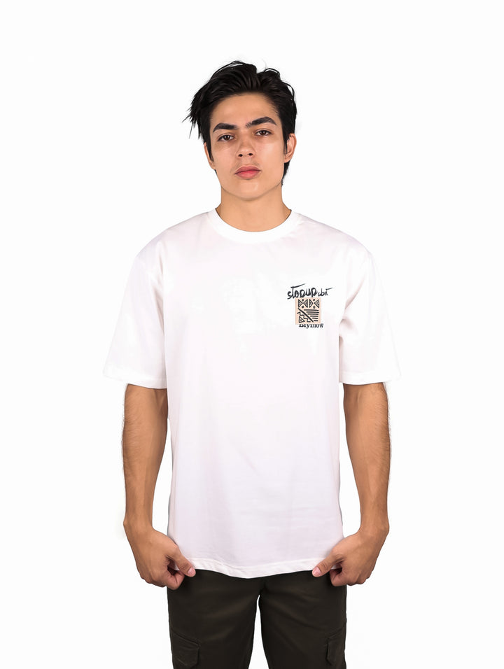 Playera Moda Pritex Oversize Blanco para Hombre
