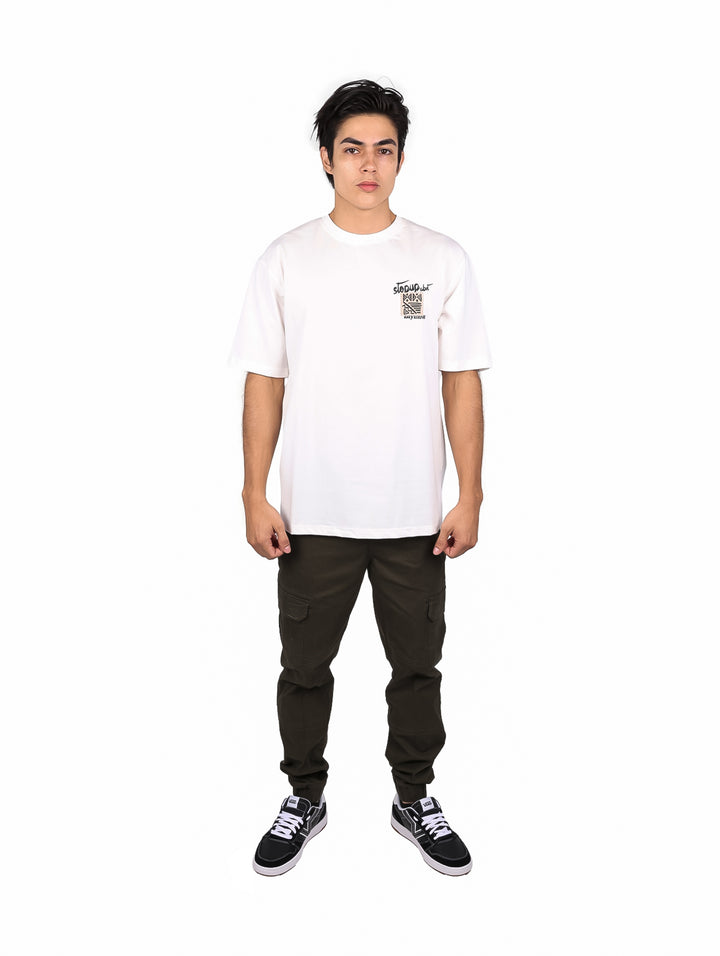 Playera Moda Pritex Oversize Blanco para Hombre