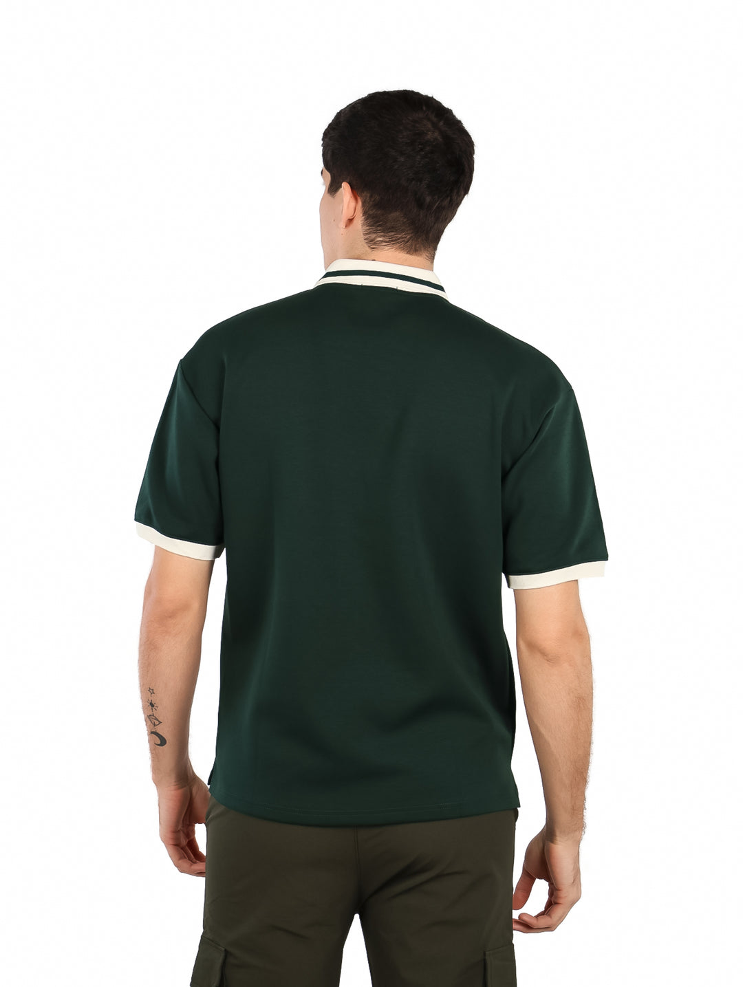 Playera Polo ATOK Verde y Beige para Hombre