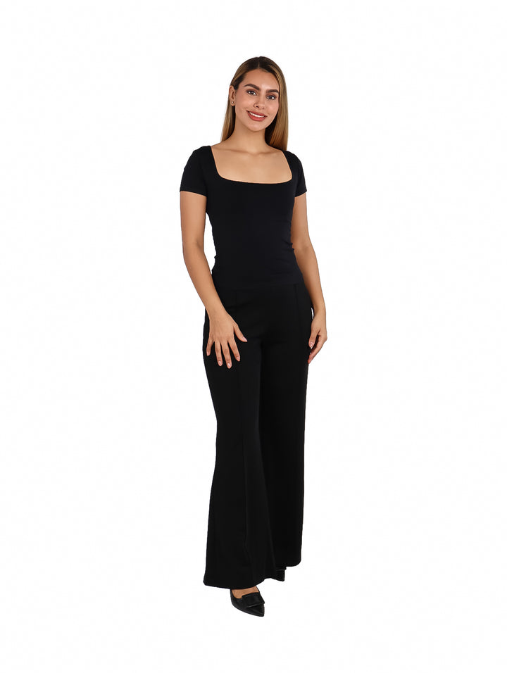 Blusa ATOK Escote Cuadrado Negro para Mujer