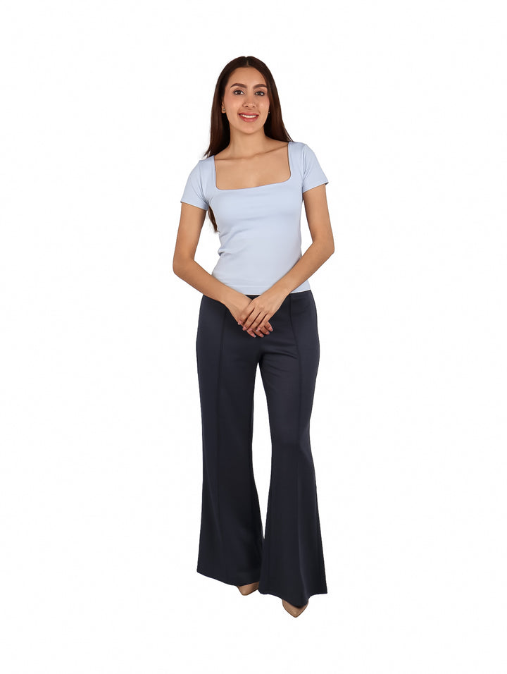 Blusa ATOK Escote Cuadrado Azul Claro para Mujer