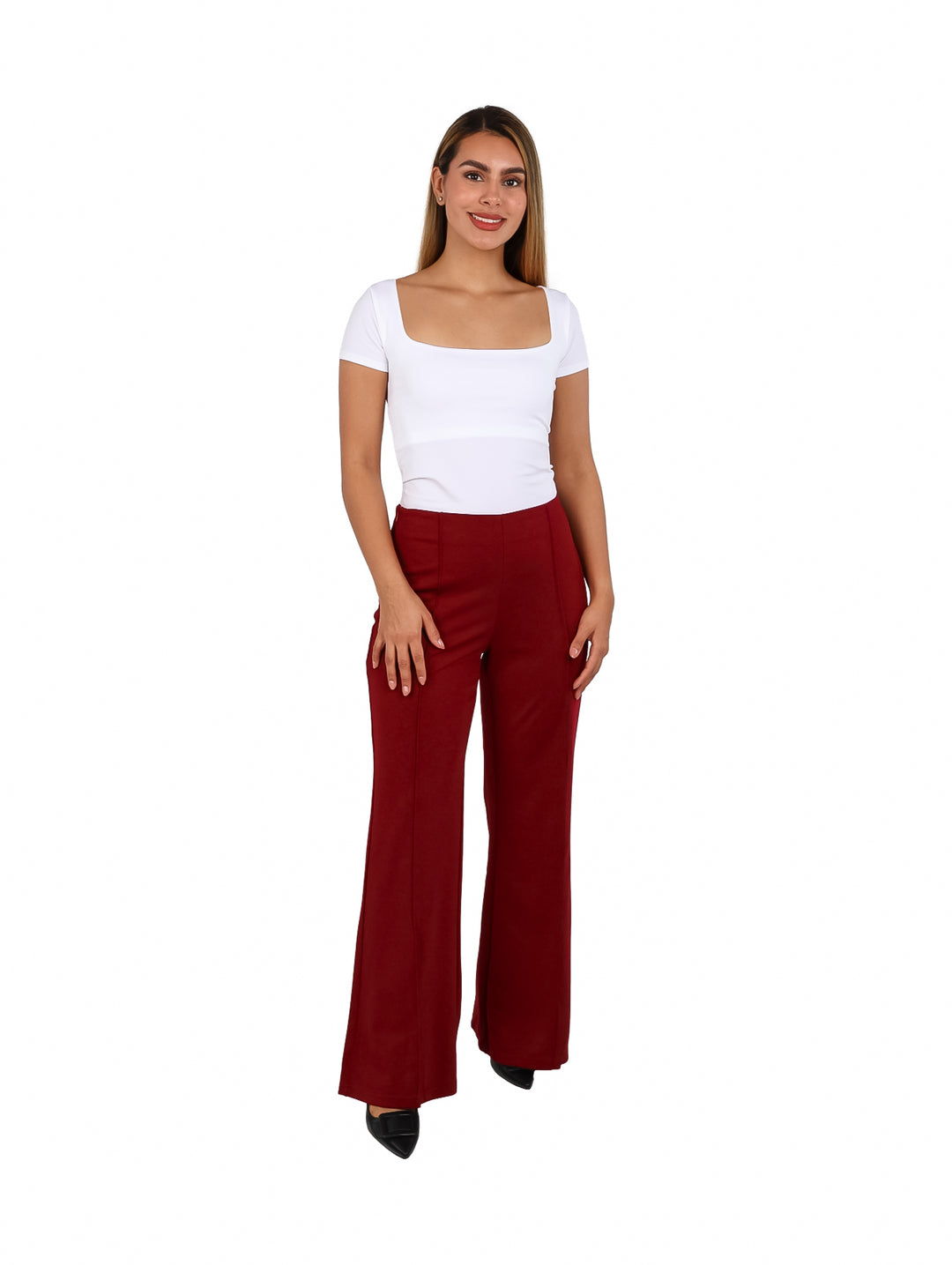 Pantalón ATOK Punto Liso Burgundy para Mujer