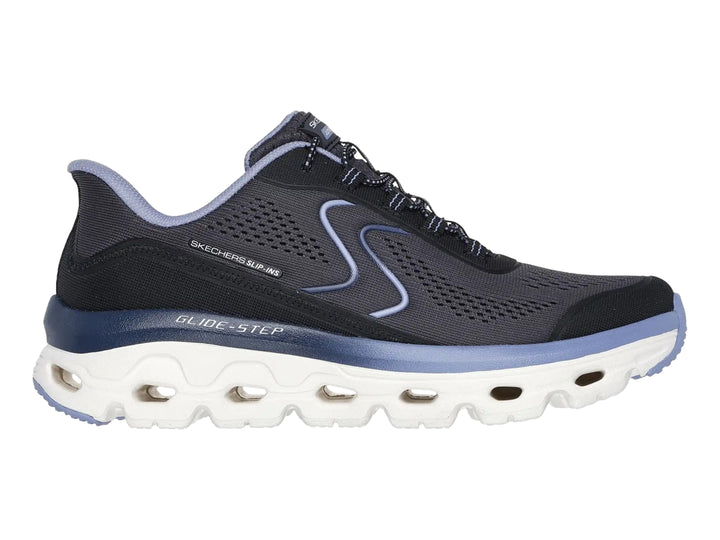 Tenis Skechers Glide-Step Sole Negro y Azul para Mujer