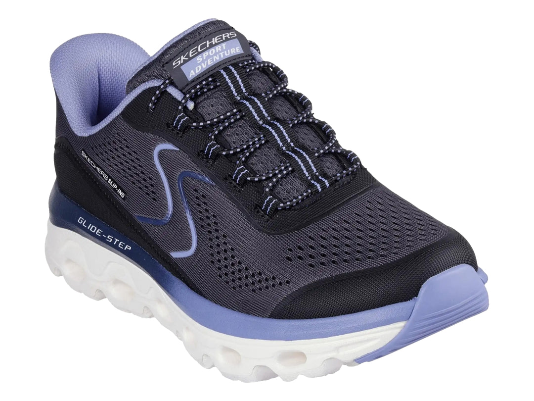 Tenis Skechers Glide-Step Sole Negro y Azul para Mujer