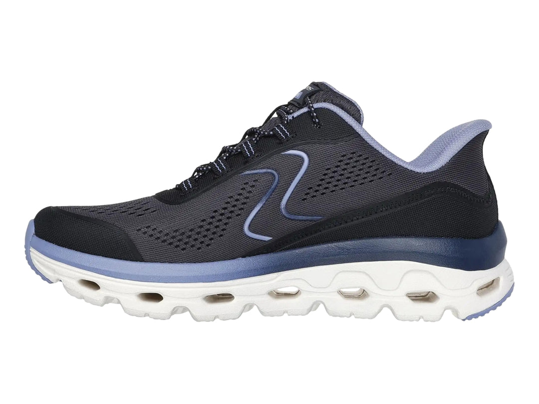 Tenis Skechers Glide-Step Sole Negro y Azul para Mujer