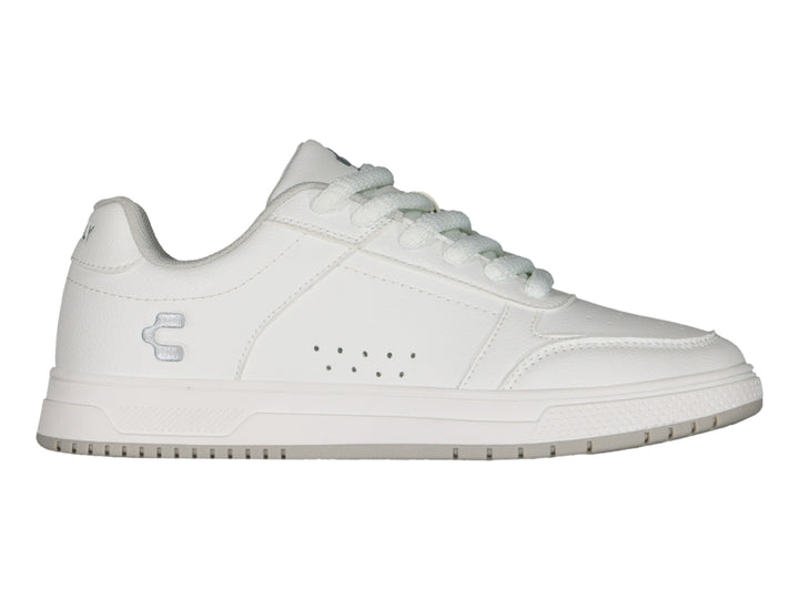 Tenis deportivos Charly color blanco con suela blanca y cordones, diseño urbano.