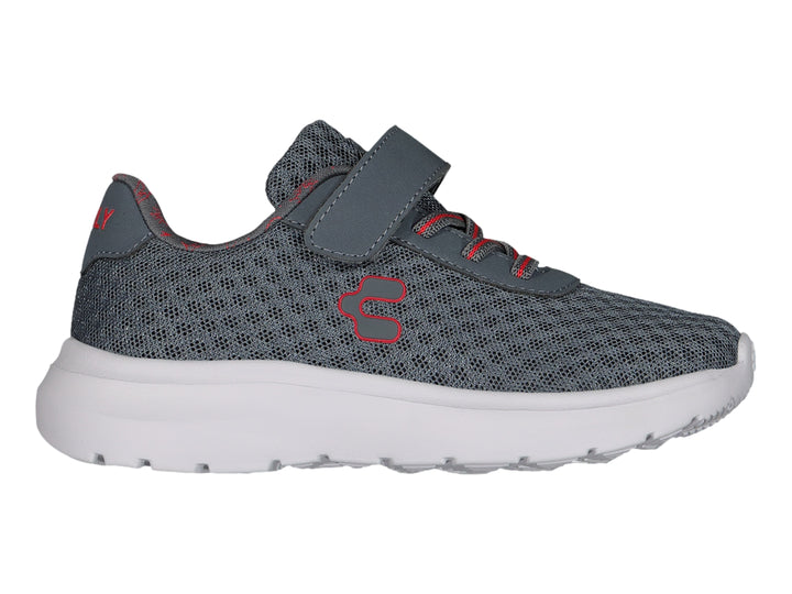 Tenis Charly Road Casual Gris y Rojo para Niño