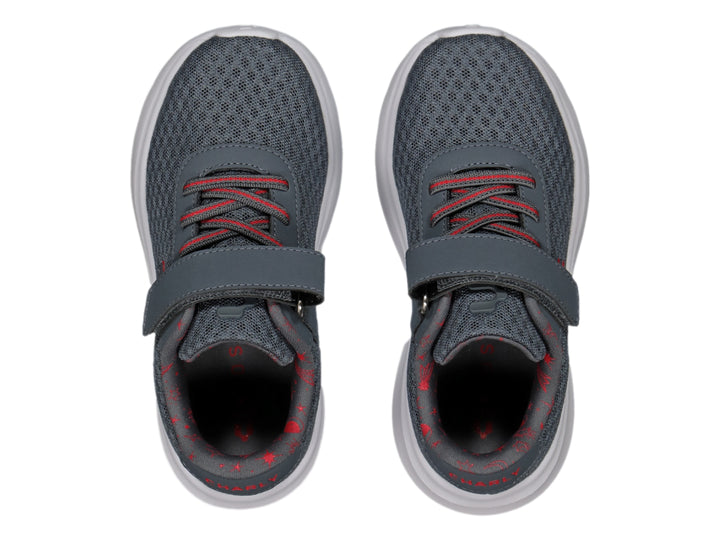 Tenis Charly Road Casual Gris y Rojo para Niño