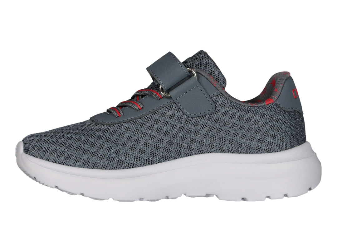 Tenis Charly Road Casual Gris y Rojo para Niño