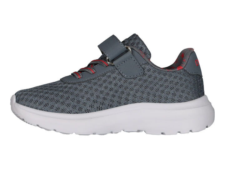 Tenis Charly Road Casual Gris y Rojo para Niño