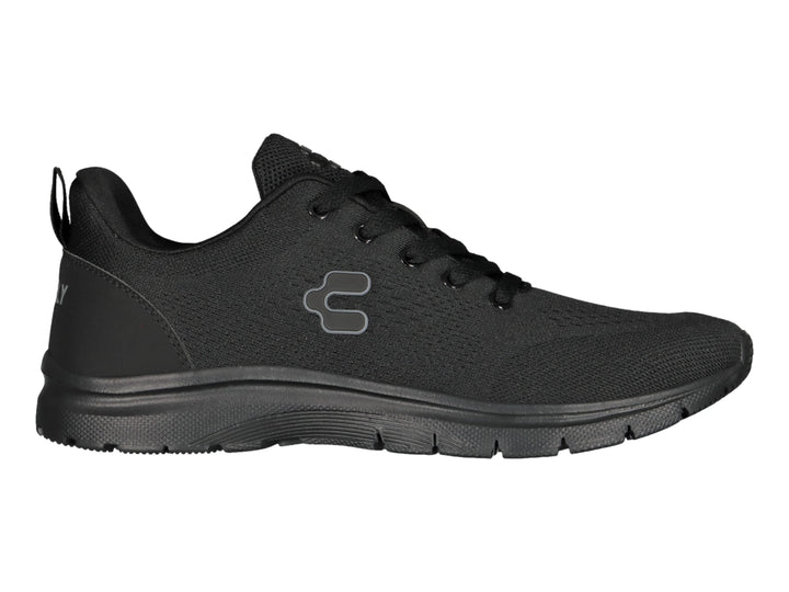 Zapato deportivo casual Charly en color negro con suela a juego y textura de malla.