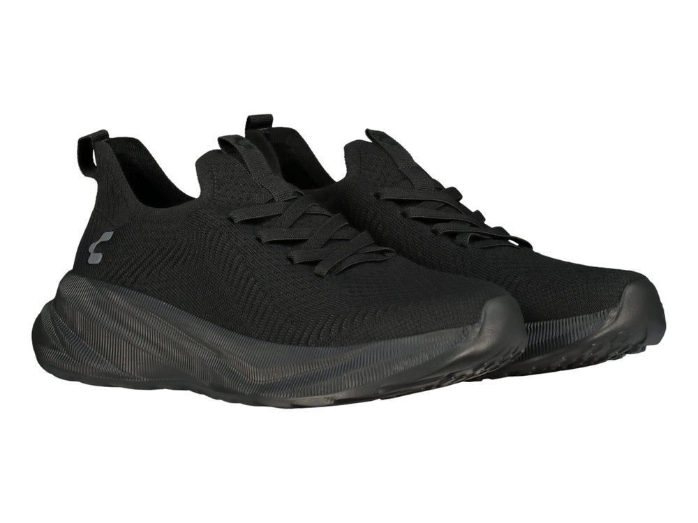 Tenis deportivos Charly color negro con tejido transpirable y suela robusta.