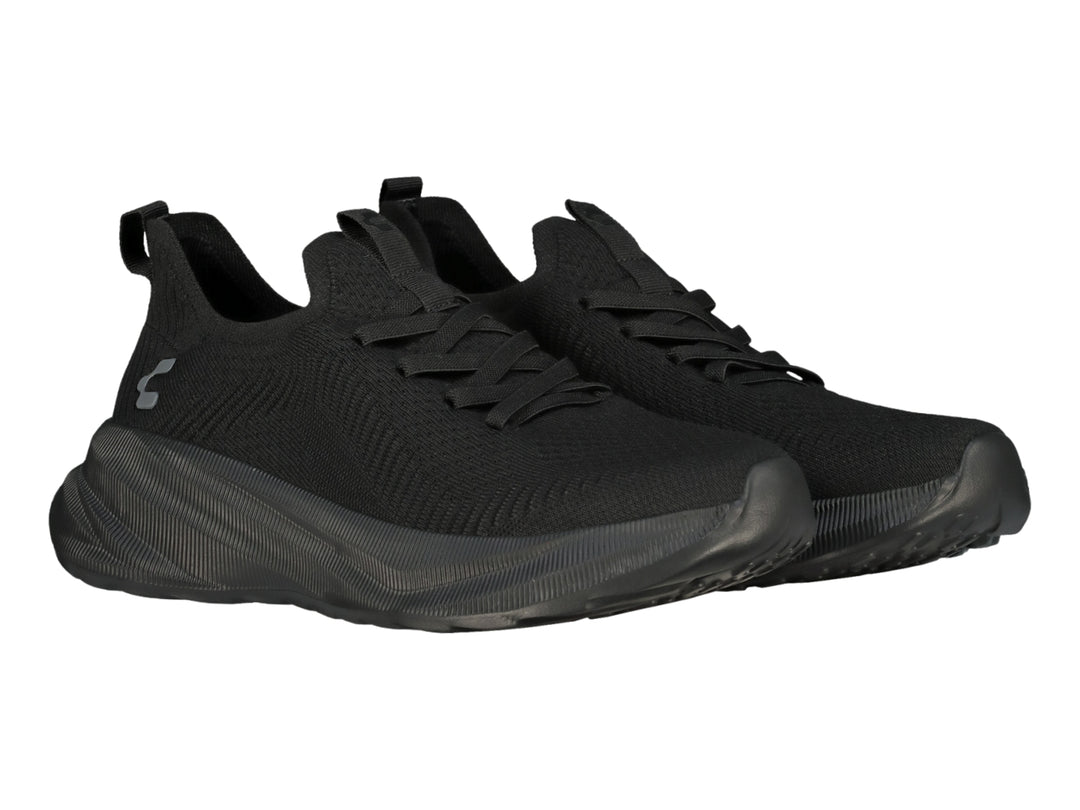 Tenis deportivos Charly color negro con tejido transpirable y suela robusta.