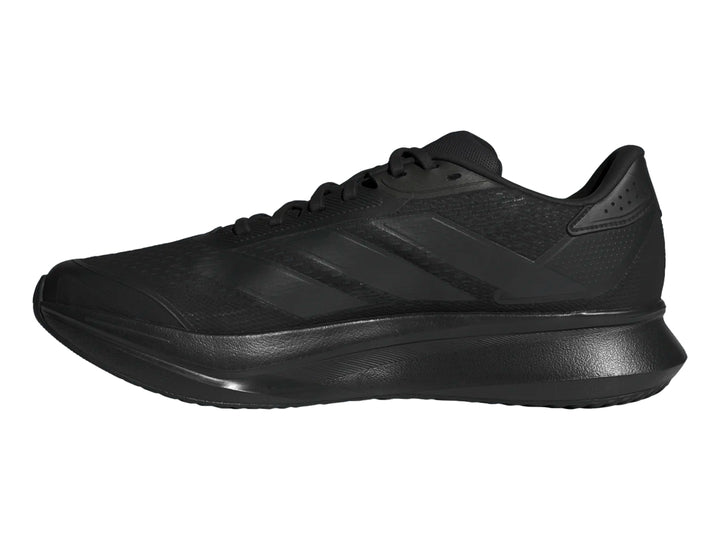 Tenis deportivos Adidas Duramo SL2 en color negro total, vista lateral sobre fondo blanco.