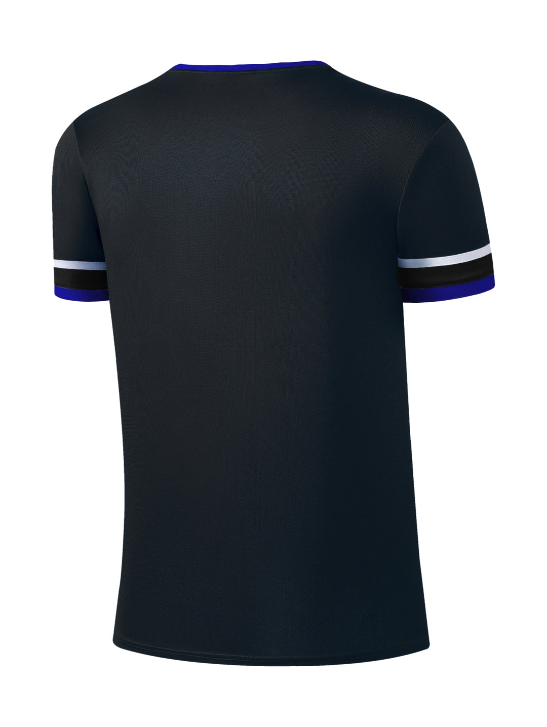 Playera deportiva negra de entrenamiento con logotipo de los Dodgers en blanco y detalles en azul y blanco.