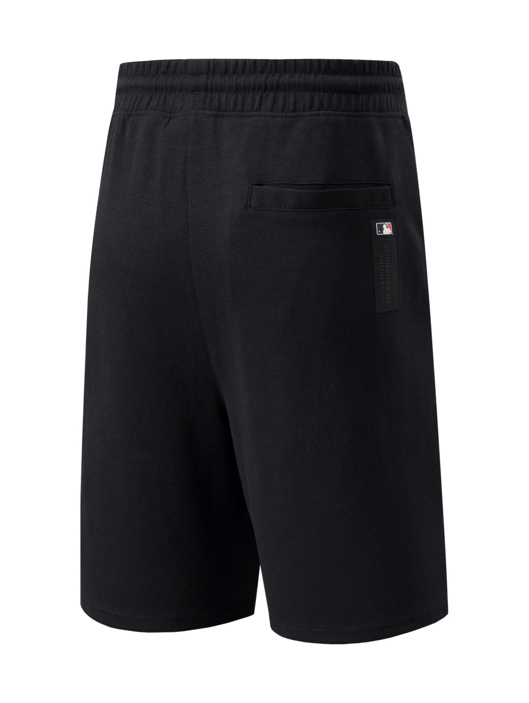 Short deportivo negro para hombre con bolsillo lateral con cierre y cordón ajustable en la cintura.