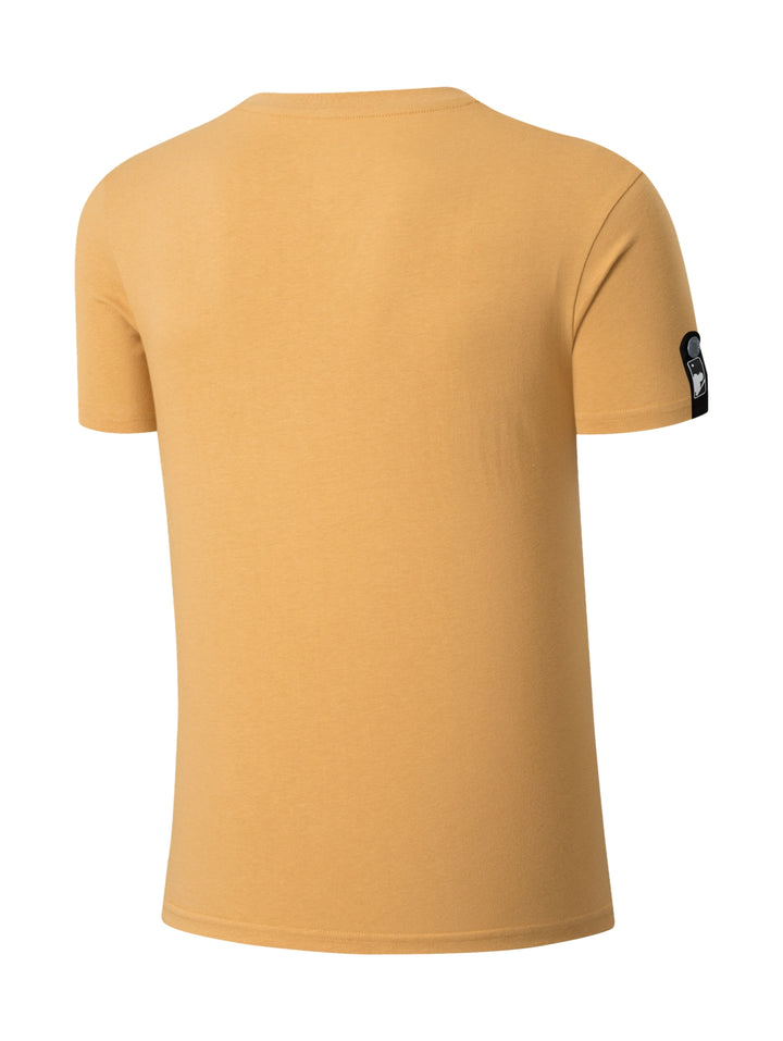 Camiseta amarilla de manga corta con logo de Los Angeles Dodgers en el pecho.