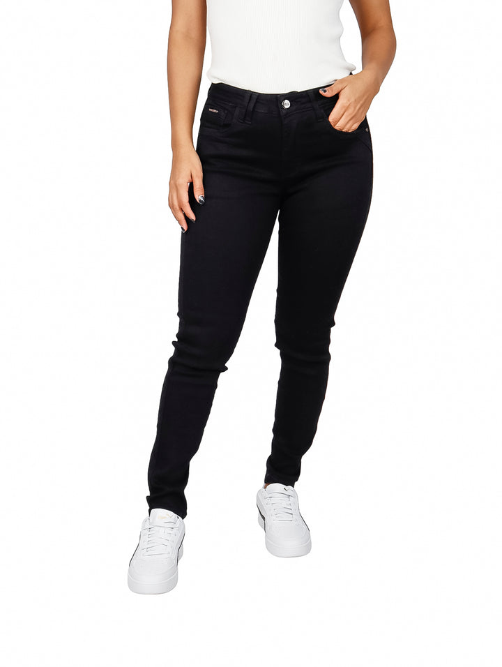 Jeans Tubo Dolce and Amaro Negro para Mujer