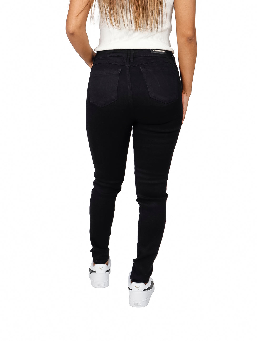 Jeans Tubo Dolce and Amaro Negro para Mujer