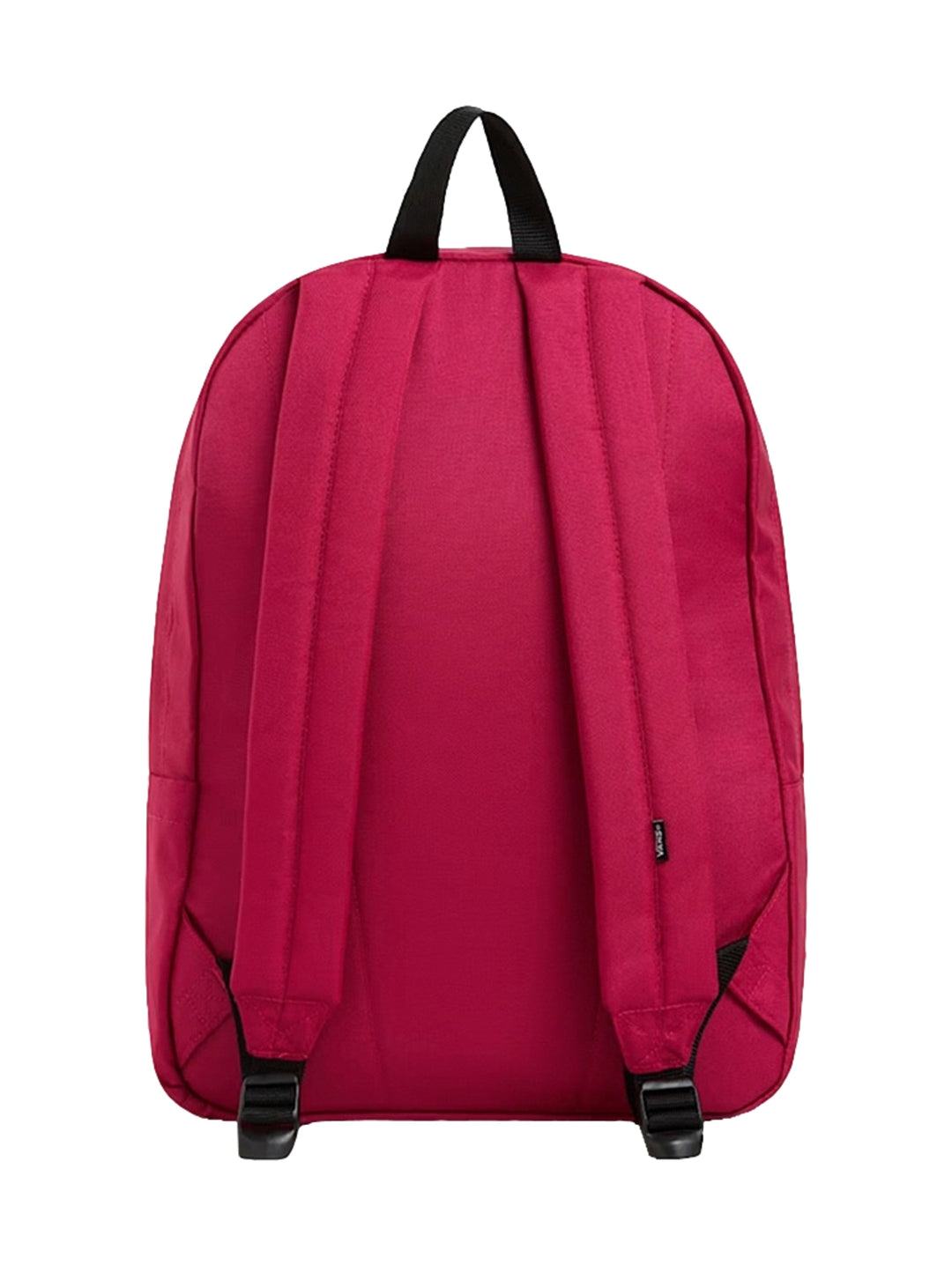 Mochila escolar VANS Old Skool Classic en color rosa Cherries Jubilee con logotipo blanco y negro al frente.