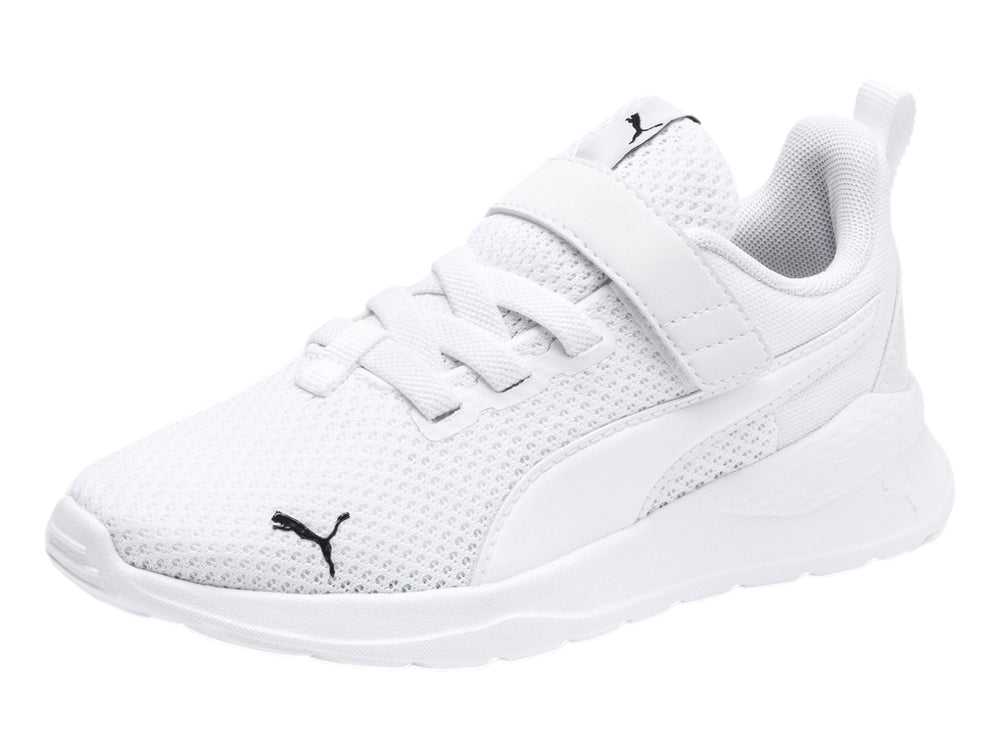Tenis deportivos PUMA Anzarun Lite AC+ PS para Niño en color blanco con cierre de velcro y malla transpirable.
