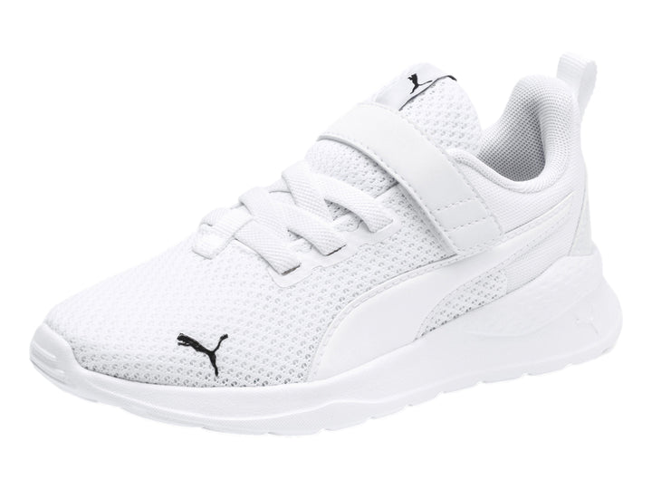 Tenis deportivos PUMA Anzarun Lite AC+ PS para Niño en color blanco con cierre de velcro y malla transpirable.