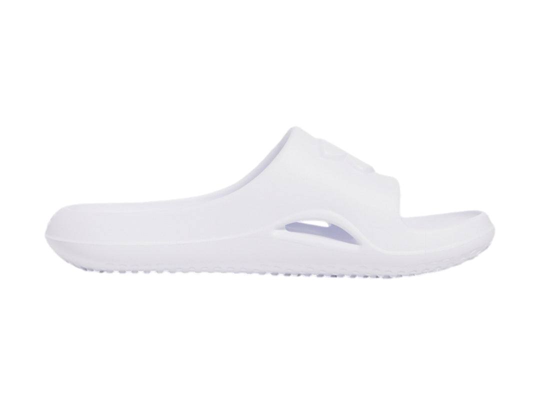 Sandalia Under Armour modelo UA Locker en color blanco, vista lateral sobre fondo blanco.