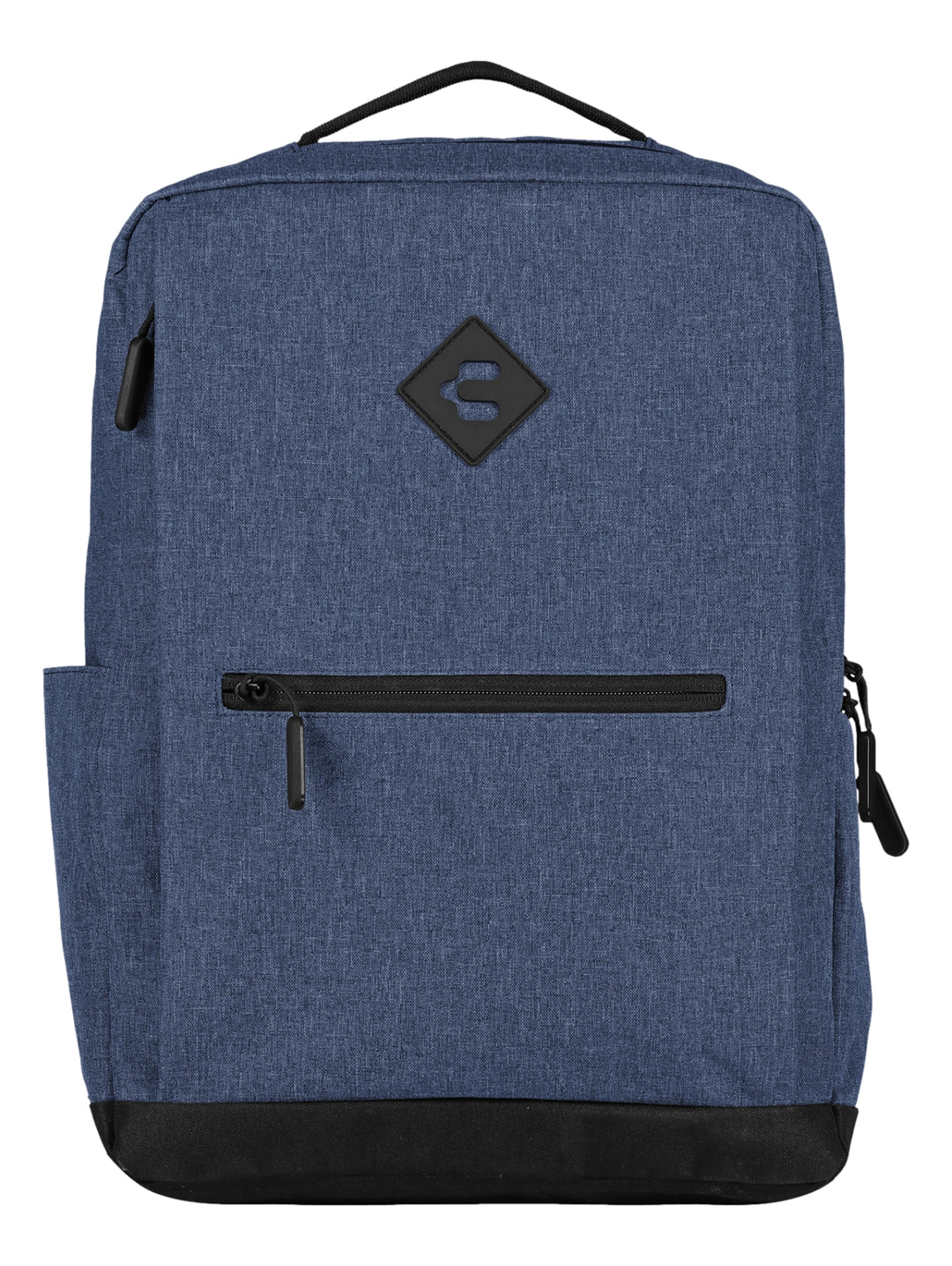 Mochila escolar Charly color azul petróleo con base y detalles en negro.