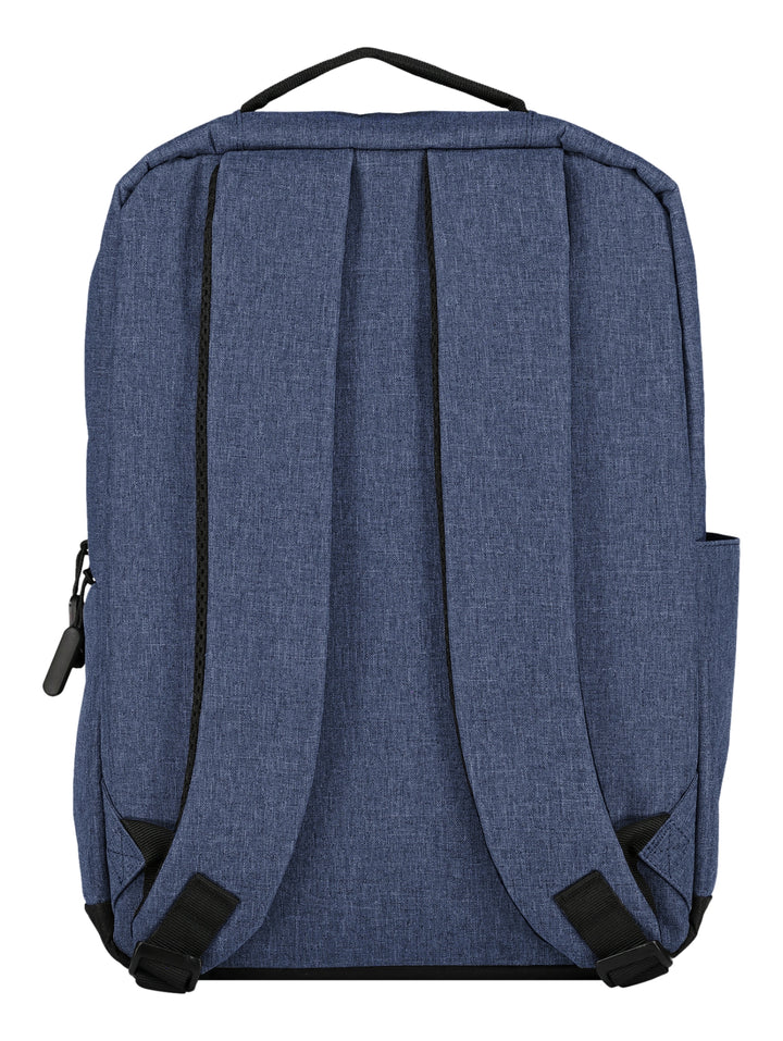 Mochila escolar Charly color azul petróleo con base y detalles en negro.