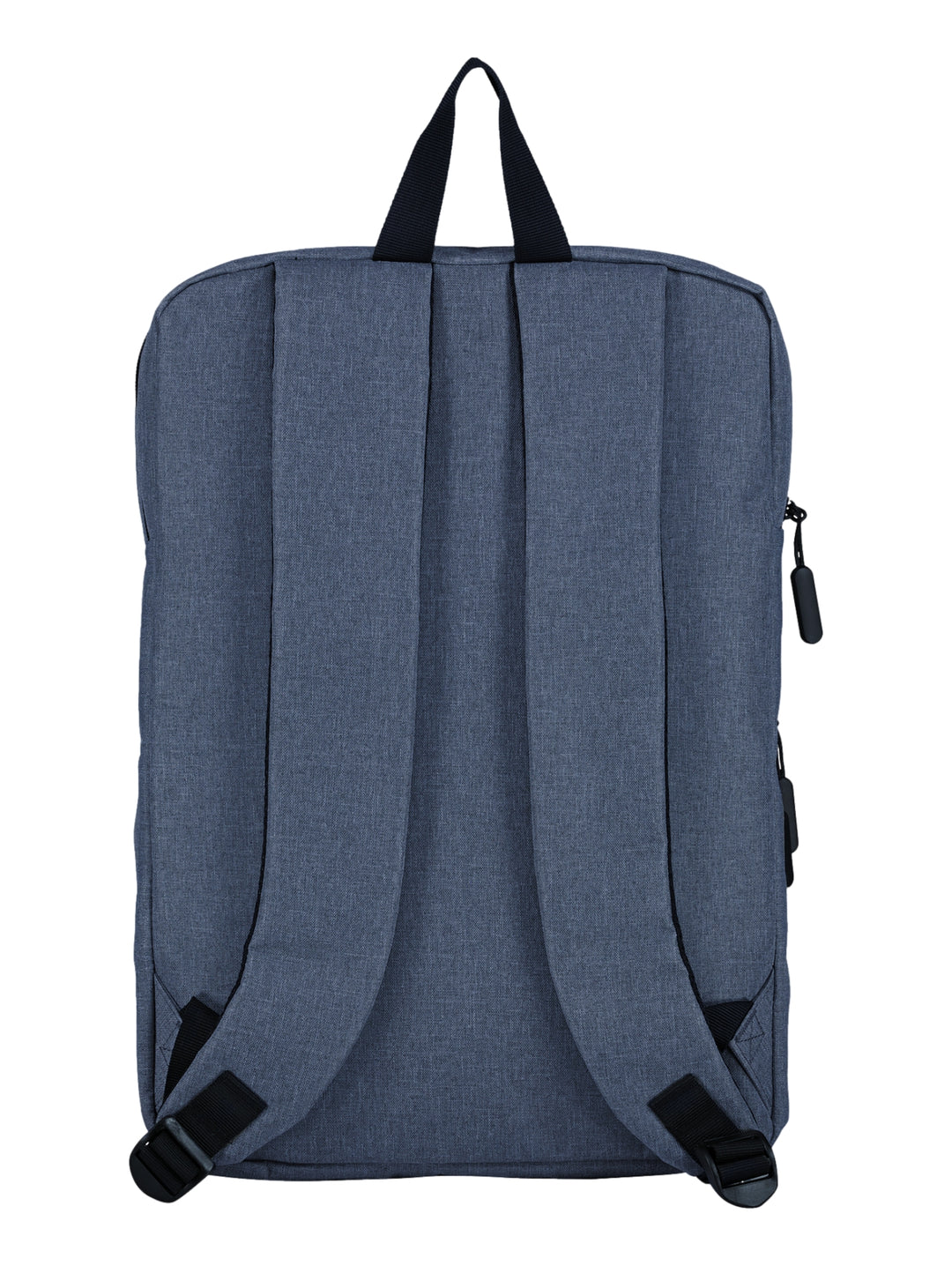 Mochila deportiva color azul con detalles en negro y logotipo central de la marca Charly.