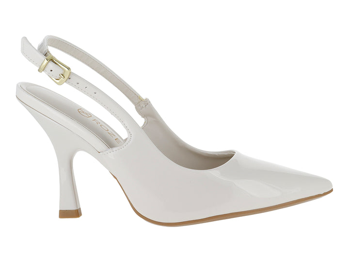 Zapatillas Tacones Cerrados Roze Blanco para Mujer