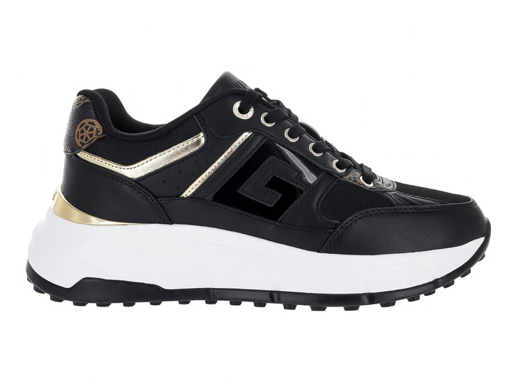 Tenis Guess Fonzi Negro con Dorado para Mujer