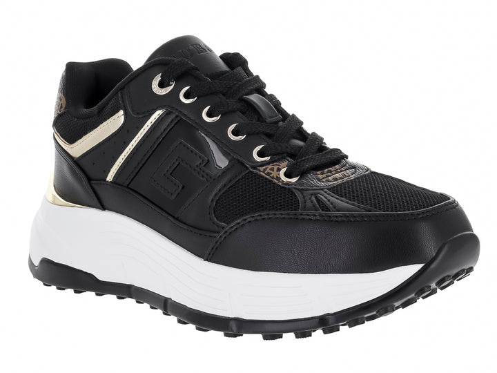 Tenis Guess Fonzi Negro con Dorado para Mujer