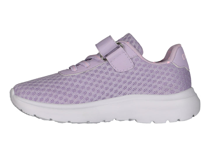 Tenis deportivos color lila con suela blanca y cierre de velcro para Niño.