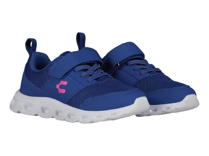 Tenis deportivos Charly color azul con suela blanca y ajuste de velcro para Niño.