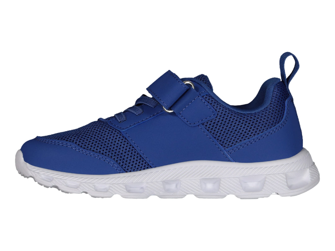 Tenis deportivos Charly color azul con suela blanca y ajuste de velcro para Niño.