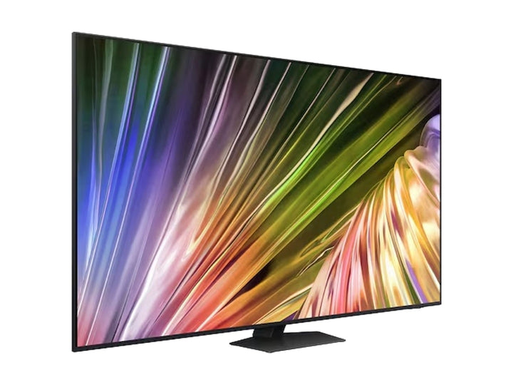 Televisor Samsung Neo QLED de 55 pulgadas en color negro con pantalla encendida y barra de sonido.