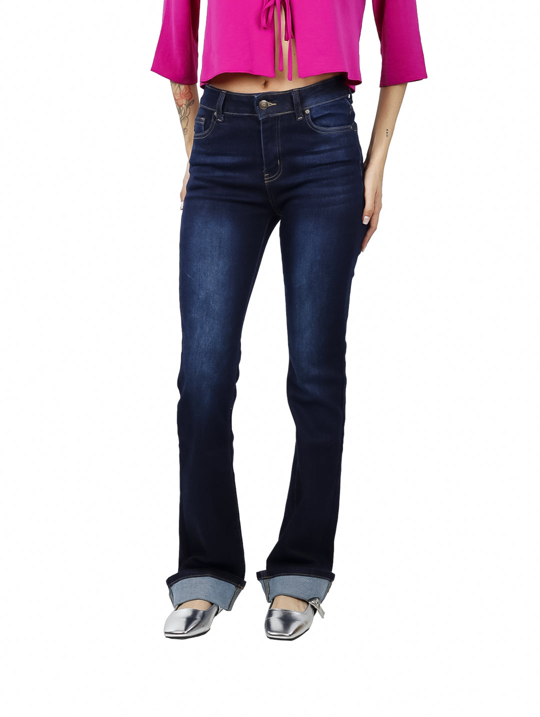 Jeans BE-LU Bootcut Color Stone para Mujer