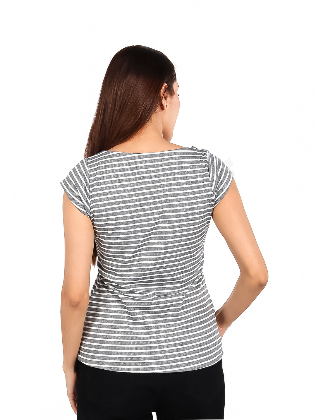 Blusa Exotica Rayas Gris para Mujer