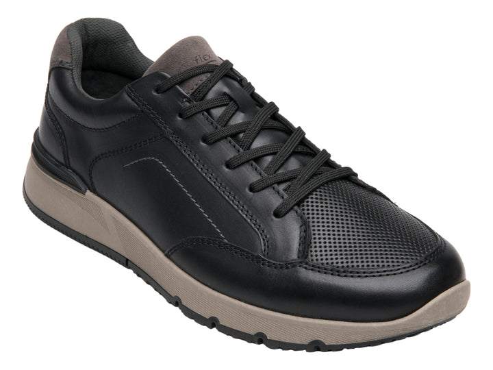 Zapato casual Flexi color negro con suela beige y detalles en gris.